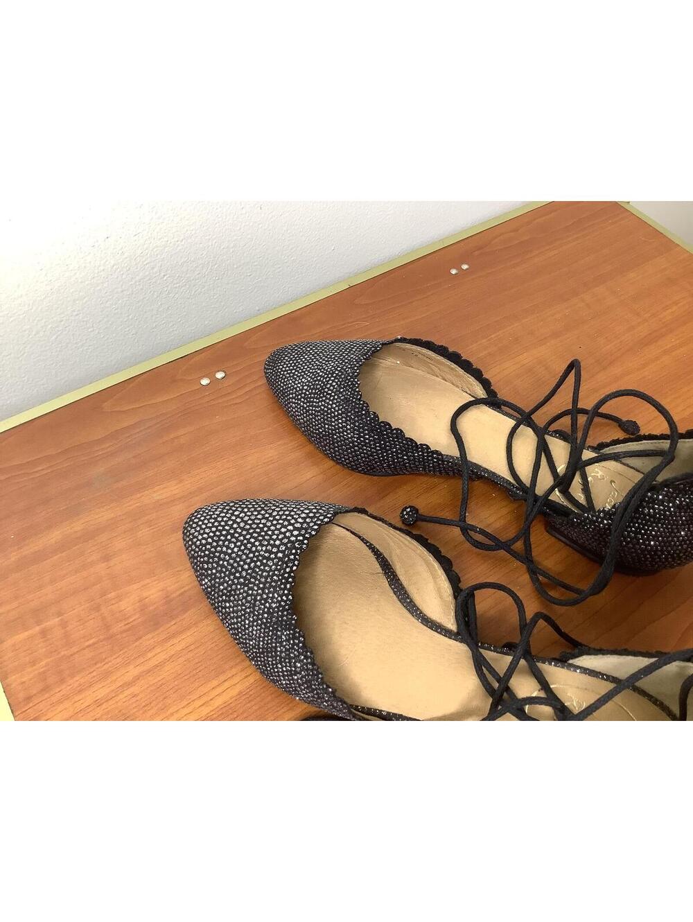 < Jack Rogers Camille Sparkle Lace-Up Pointed Toe Flats > - Picture 3 of 6